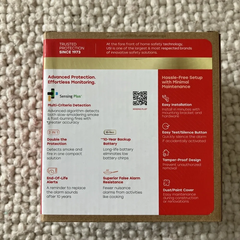 Universal Security Instruments 2-in-1 Smoke & Fire Alarm 3-Pack 10-Year Battery